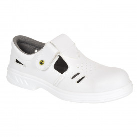Sand&aacute;lia de Seguran&ccedil;a Ebro ESD S1 Classe 3 Steelite FW48 em branco. Est&aacute; inclu&iacute;do um link para a p&aacute;gina do artigo.