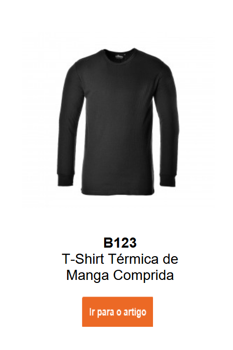 Imagem da camisola t&eacute;rmica de manga comprida B123 em preto.