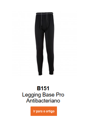 Imagem das leggings antibacterianas Basis Pro B151 em preto com costuras brancas.