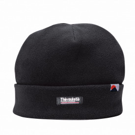 Gorro de fleece com forro Insulatex HA10 em preto. Cont&eacute;m um link para o produto.