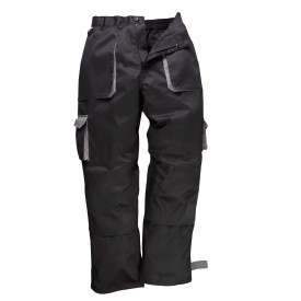Cal&ccedil;as Portwest Texo TX11 em preto. Cont&eacute;m um link para o produto.