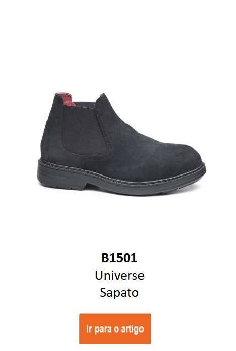 Imagem do sapato ESD Universe B1501 em preto. Ligação para a página do produto disponível.