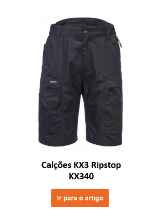Foto do Shorts Ripstop KX3 KX340 na cor preta com link para a matéria.