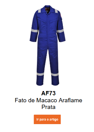 Imagem do fato-macaco Araflame Silver AF73, em azul, com link para a página do produto.