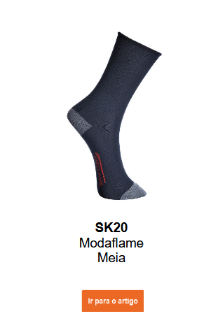 Imagem das meias Modaflame SK20, em preto, com link para a página do produto.
