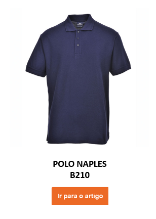 Imagem da camisa pólo Nápoles B210 em azul com link para a matéria.