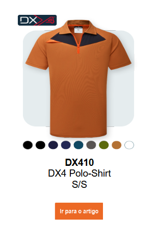 Imagem da Camisola Polo DX4 P/P DX410 em castanho ferrugem. Link para o artigo.
