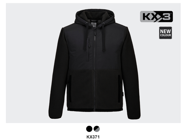 Exemplo de imagem do Borg Fleece KX371 em preto com link para o artigo.