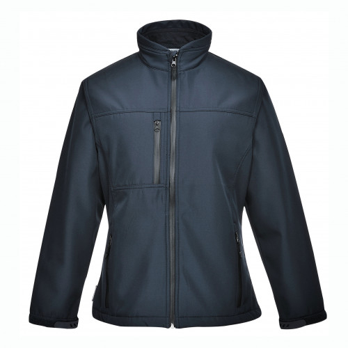 Foto da jaqueta softshell feminina Charlotte TK41 na cor azul com link para o artigo.