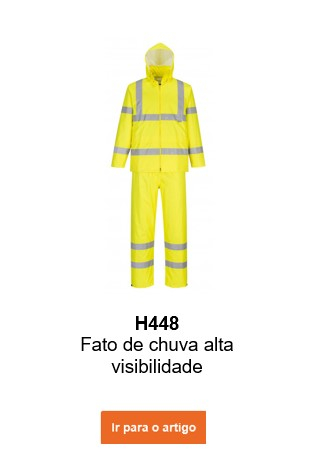 Imagem do fato de chuva de alta visibilidade H448, amarelo, fácil de guardar, com um link que leva à página do produto.