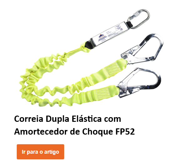 Corda dupla elástica com absorvedor de energia FP52 na cor amarela com botão laranja que leva ao artigo.