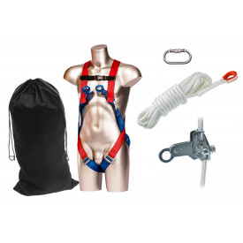 Portwest Kit de Telhado 10m FP66 com arn&ecirc;s, corda, pega de corda, mosquet&atilde;o e saco. Est&aacute; inclu&iacute;do um link para a p&aacute;gina do artigo.