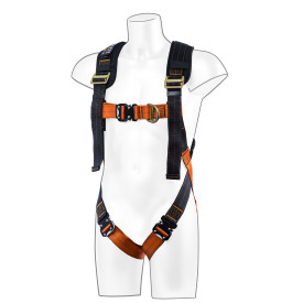 Arn&ecirc;s Ultra de 2 pontos Portwest FP72 em preto e laranja. Est&aacute; inclu&iacute;do um link para a p&aacute;gina do artigo.