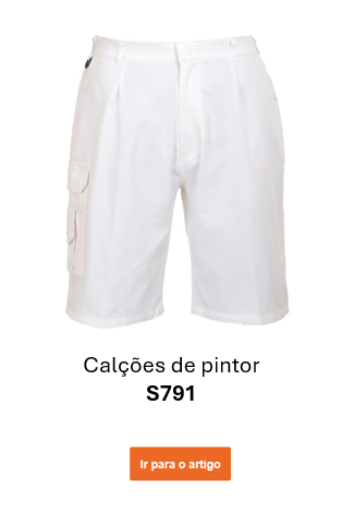 Imagem do calção de pintor S791 em branco. É fornecido um link para a página do produto das calças.