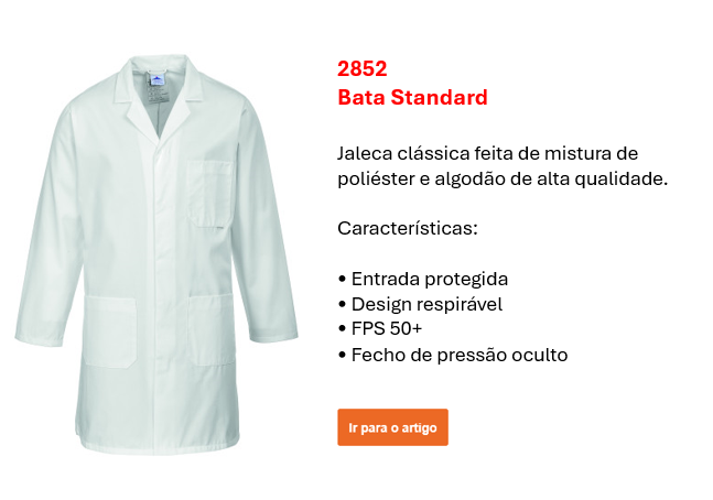 Imagem do casaco padrão 2852 em branco com um pequeno texto informativo e um link que leva à página do artigo.