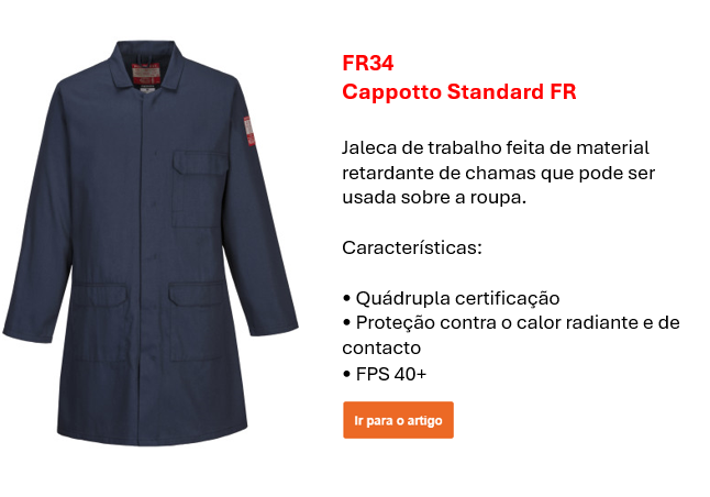 Imagem do casaco padrão FR FR34 em azul com um pequeno texto informativo e um link que leva à página do artigo.