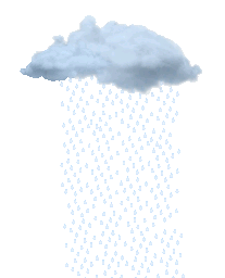 Ilustração de uma nuvem com gotas de chuva a cair.