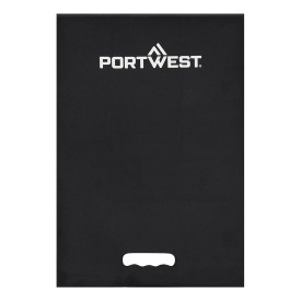 Joelheira Total Conforto Portwest KP15 em preto com pega integrada. Est&aacute; inclu&iacute;da uma liga&ccedil;&atilde;o para a p&aacute;gina do artigo.