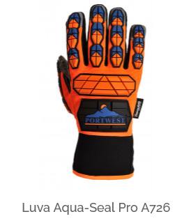 Luva Aqua-Seal Pro com forro Insulatex A726 nas cores laranja, preto e azul com link para a página do artigo.