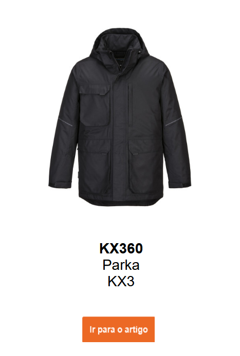 Imagem da Parka KW3 KX360 em preto. Um link para o artigo está disponível.