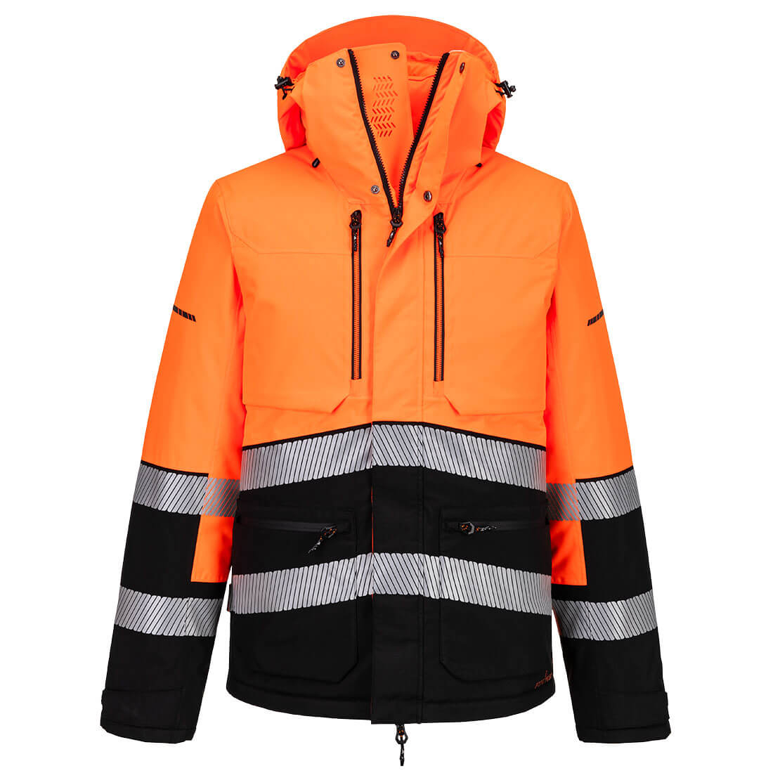 Casaco de inverno Portwest EV4 de alta visibilidade EV467 em laranja. A imagem cont&eacute;m uma liga&ccedil;&atilde;o para a p&aacute;gina do produto.